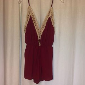 Garnet backless romper